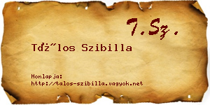 Tálos Szibilla névjegykártya